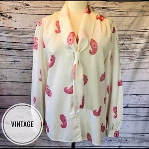 Vintage 70’s Sailor Tie Bow Collar Blouse